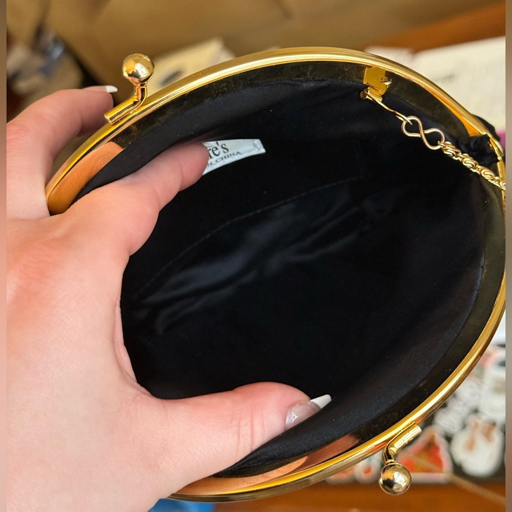 VTG Claire’s clutch on a chain / black & gold - Picture 5 of 5